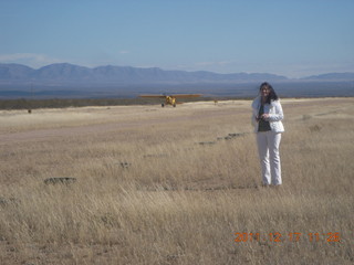 Zion National Park - pre-dawn Riverwalk - Gokce taking a picture on the Virgin River`