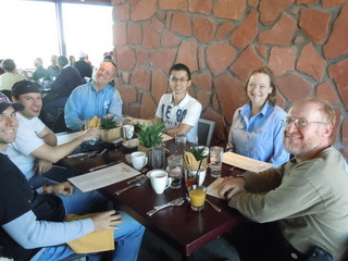 Jay, Sean, Antoine, Kalun, Kelly, and Adam at Sedona restaurant