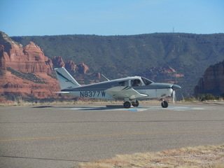 242 7tw. Adam in N8377W waiting for takeoff at Sedona