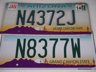 736 7u1. two license plates N4372J and N8377W