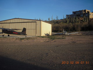 741 7u9. Bouquet Ranch - airplane and hangar and N8377W