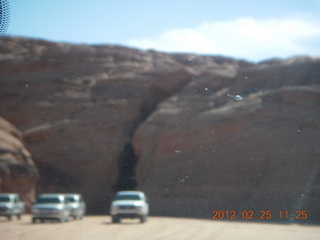 drive to Antelope Canyon - parked cars