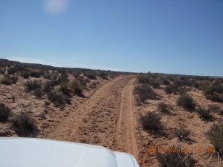 narrow-trail drive up steep hill