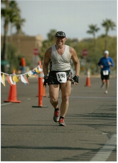 1801 7v9. Mountain to Fountain Race - Adam running