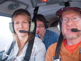 273 7w7. Bonnie, Ky, and Adam flying in N8377W