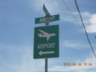 46 7w9. Airport Road sign at Kearny