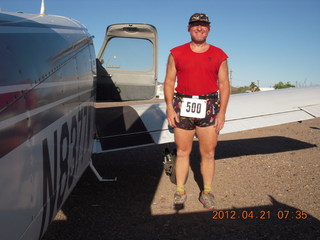 Adam celebrating #500 five-hundredth airport at Bouse