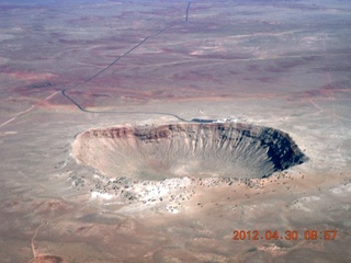 aerial - meteor crater near Winslow