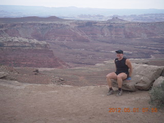 78 7x1. Canyonlands Murphy hike - Adam at vista view (tripod)
