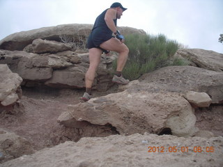 94 7x1. Canyonlands Murphy hike - Adam (tripod)