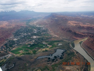 aerial - Colorado River - green spot