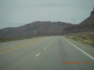 driving back to Moab