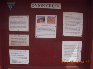 Onion Creek drive - trailhead notices