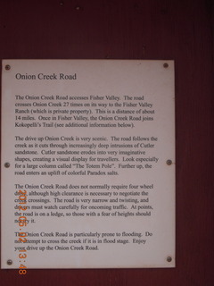 Onion Creek drive - trailhead description