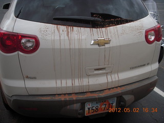 280 7x2. dirty back of my rental car - a Chervolet Transverse