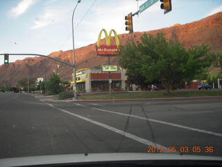 driving in Moab - There's the McDonald's, the landmark