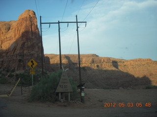 driving along the Colorado River - sign