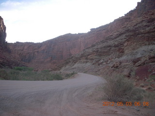 driving along the Colorado River - end of paved road