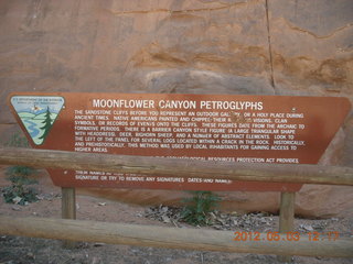 petroglyphs on drive back to Moab sign