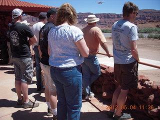161 7x4. Caveman Ranch - folks watching landings