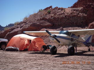 170 7x4. Caveman Ranch tent and airplane