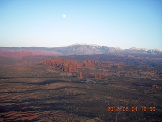 aerial - Colorado River valley with full moon