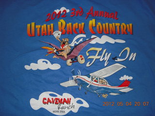 261 7x4. Caveman Ranch fly-in t-shirt