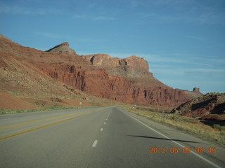 driving from Moab to Canyonlands Field