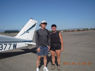 288 7xd. N8377W and TC and Adam at Sedona Airport (SEZ)