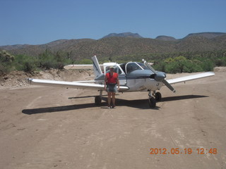 Adam flying N8377W over Colorado River