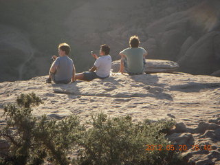 people watching eclipse at Spider Rock viewpoint