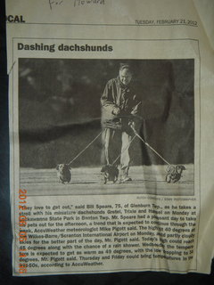 newspaper article about Bill S. and his dogs