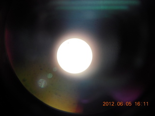 transit of Venus - the sun through telescope with my Nikon Coolpix