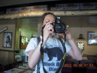 our waitress Bobbi taking our picture