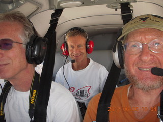 half of Howard, Ron, and Adam flying in N8377W