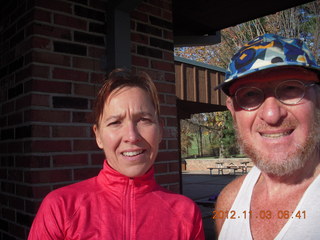 1871 833. Susan and Adam at Holmdel cross-country race, Shore AC XC