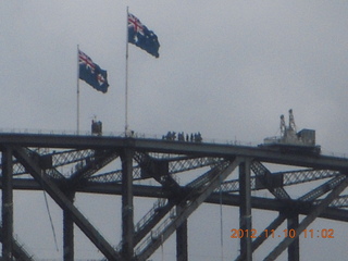 Sydney Harbour - people on bridge close up