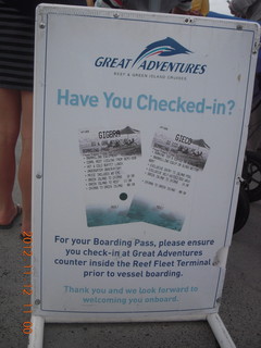 Great Barrier Reef tour sign