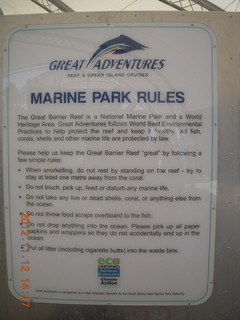 Great Barrier Reef tour - sign