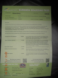 Kurunda rain forest tour - boarding passes