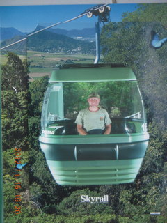 bus ride along the coast - Adam in Skyrail gondola