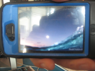 Jeremy C photo - cool eclipse picture on phone from Stuart I at Calypso store