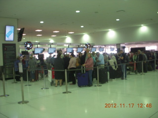 long lines for international check-in in Sydney