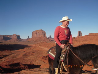 Monument Valley tour - Adam on horseback at John Ford point