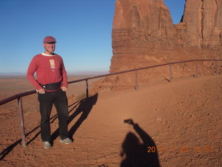 Monument Valley tour - Adam with photographer's shadow