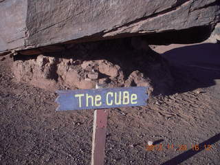 156 83q. Monument Valley tour - the CUBe sign