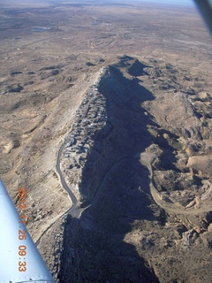 aerial - city on a ridge