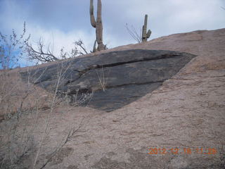 Bouquet Ranch - hike - cool rock formation up front - our goal