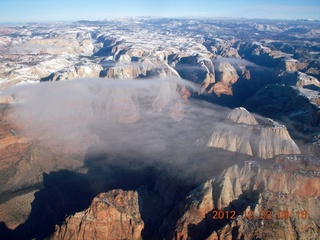aerial - Zion National Park + cloud