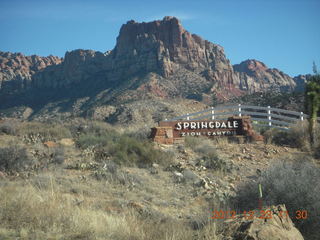drive to Zion - Springdale/Zion sign